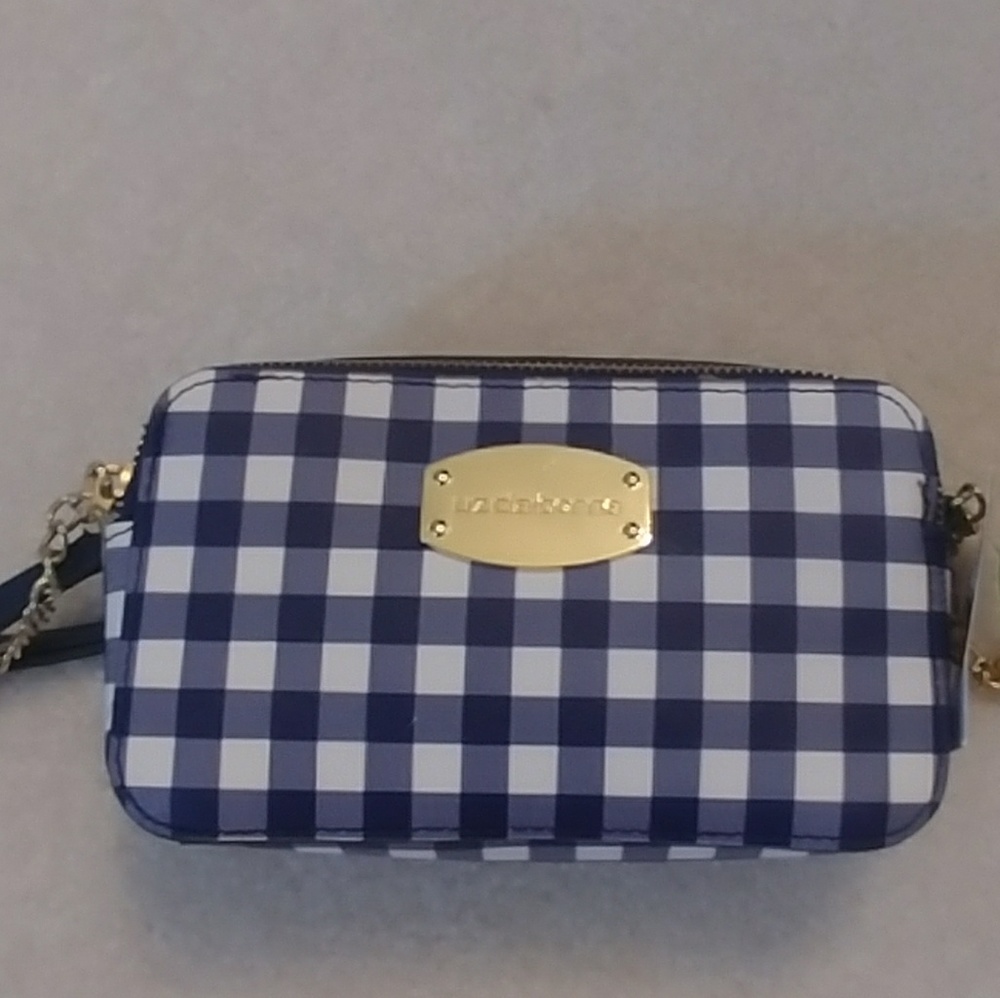 Liz Claiborne NWT mini eva crossbody blue gingham